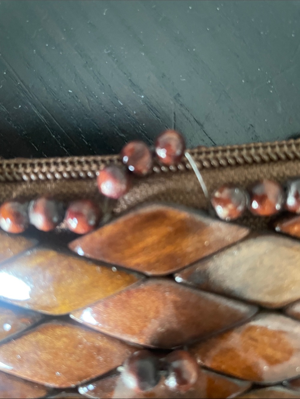 Handmade Wooden beaded purse - Picture 7 of 10